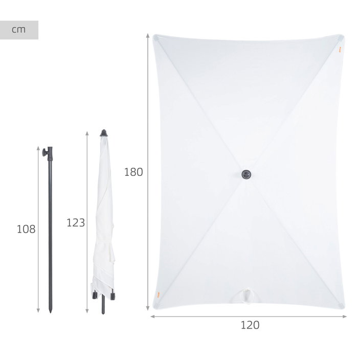 AKTIVE Sombrilla 180x120cm con Protección UV30+ Crema AKTIVE Sombrilla 180x120cm con Protección UV30+ Crema
