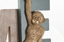DKD Home Decor Reloj de Pared de MDF Diseño Mono Verde y Amarillo