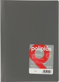 GRAFOPLAS Carpeta de fundas soldadas opacas gris Poliplas formato folio