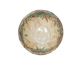 DKD Home Decor Centro de Mesa de Mango con Acebo Lacado Beige y Verde