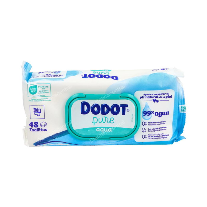 Dodot Toallitas Húmedas Aqua Pure Plastic Free para Bebé, 48 Unidades Dodot Toallitas Húmedas Aqua Pure Plastic Free para Bebé, 48 Unidades