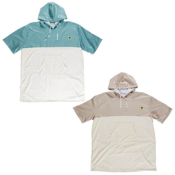 Jet Lag Poncho de Baño Verde/Beige con Capucha y Aperturas Laterales para Cambiarse Talla Única Unisex