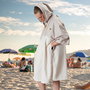 Jet Lag Poncho de Baño Verde/Beige con Capucha y Aperturas Laterales para Cambiarse Talla Única Unisex