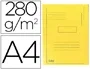 Exacompta Subcarpeta Cartulina Reciclada A4 Amarillo 280g/m2 con 2 Solapas Certificado Blue Angel