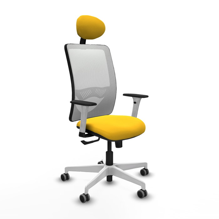 PIQUERAS Y CRESPO Silla de oficina Zulema con mecanismo Sincro, Amarillo y Blanco PIQUERAS Y CRESPO Silla de oficina Zulema con mecanismo Sincro, Amarillo y Blanco