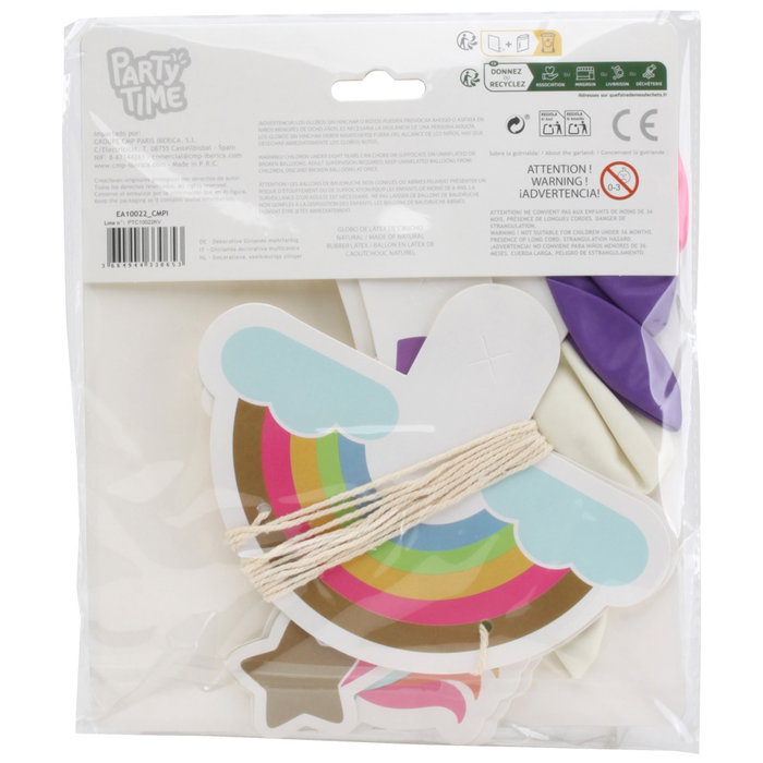 Party Time Guirnalda Globos Unicornio con 6 Globos para Fiesta