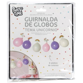 Party Time Guirnalda Globos Unicornio con 6 Globos para Fiesta
