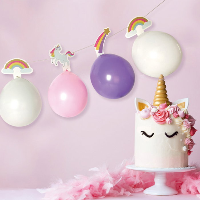 Party Time Guirnalda Globos Unicornio con 6 Globos para Fiesta