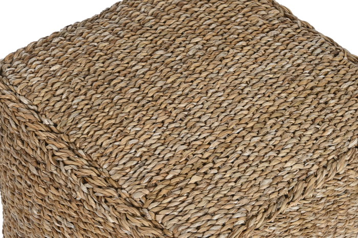 DKD Home Decor Reposapiés Seagrass Algodón Natural 40x40x38