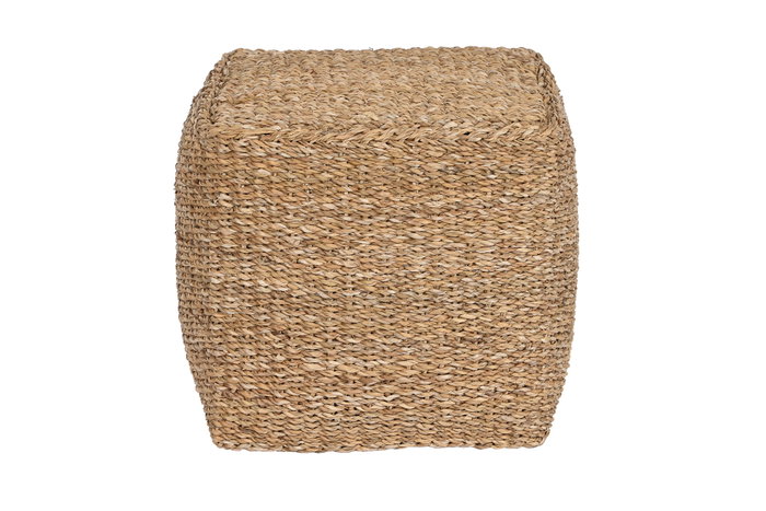 DKD Home Decor Reposapiés Seagrass Algodón Natural 40x40x38
