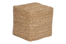DKD Home Decor Reposapiés Seagrass Algodón Natural 40x40x38