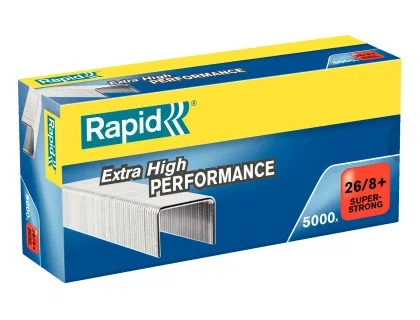 RAPID Grapas 26/8+ mm Galvanizadas, Caja de 5.000 unidades