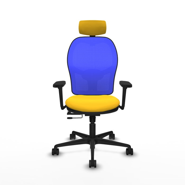 PIQUERAS Y CRESPO Silla de oficina Jorquera con mecanismo Sincro/Traslack Amarillo y Azul PIQUERAS Y CRESPO Silla de oficina Jorquera con mecanismo Sincro/Traslack Amarillo y Azul