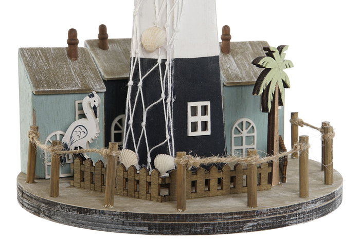 DKD Home Decor Faro Decorativo Luminoso Azul Rojo Multicolor LED Madera 20 x 30.5 x 20 cm (2 Unidades) DKD Home Decor Faro Decorativo Luminoso Azul Rojo Multicolor LED Madera 20 x 30.5 x 20 cm (2 Unidades)