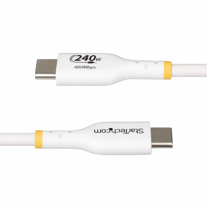 StarTech USB-C Cable de Carga 2m 240W PD EPR Blanco StarTech USB-C Cable de Carga 2m 240W PD EPR Blanco