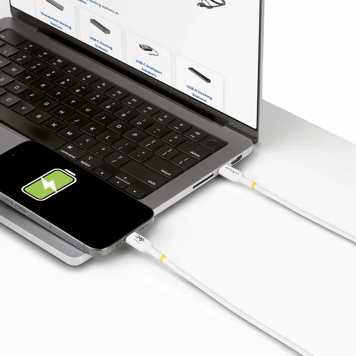 StarTech USB-C Cable de Carga 2m 240W PD EPR Blanco StarTech USB-C Cable de Carga 2m 240W PD EPR Blanco
