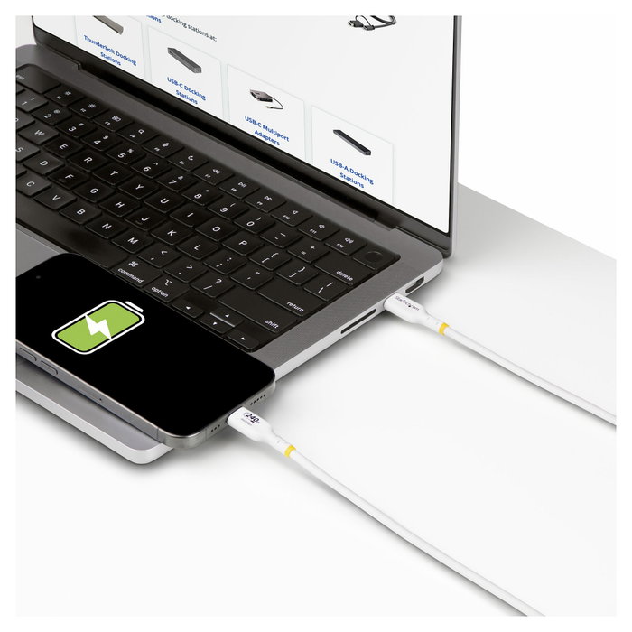 StarTech.com Cable de carga USB-C de 2m, 240W PD EPR, Blanco