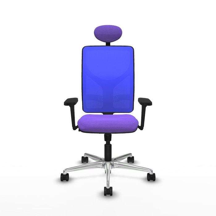 PIQUERAS Y CRESPO Silla de oficina Motilla con Mecanismo Sincro, Tela Lila y Malla Azul