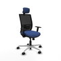 PIQUERAS Y CRESPO Silla de oficina Yunquera con mecanismo Sincro/Traslack, Azul marino y Negro