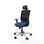 PIQUERAS Y CRESPO Silla de oficina Yunquera con mecanismo Sincro/Traslack, Azul marino y Negro