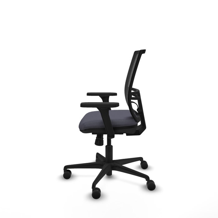 PIQUERAS Y CRESPO Silla de oficina Yunquera con mecanismo Sincro, Gris oscuro y Negro