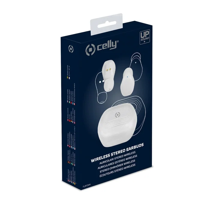 Celly Auricular True Wireless Flip 2 WH - Auriculares Inalámbricos Bluetooth