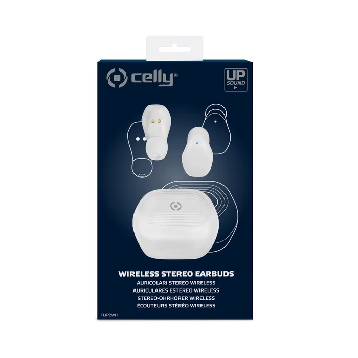 Celly Auricular True Wireless Flip 2 WH - Auriculares Inalámbricos Bluetooth