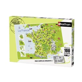 Nathan Puzzle 100 p Mapa de Francia 6+ Años