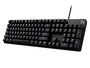 Logitech G413 SE Teclado Mecánico Gaming QWERTY US Internacional, PBT Keycaps, Retroiluminación LED Blanca, USB, Cable 1.8m