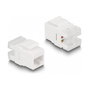 DeLOCK Set Keystone LSA con soporte de clip RJ45/RJ11 Cat.6 negro/blanco, 3 piezas