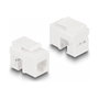 DeLOCK Set Keystone LSA con soporte de clip RJ45/RJ11 Cat.6 negro/blanco, 3 piezas