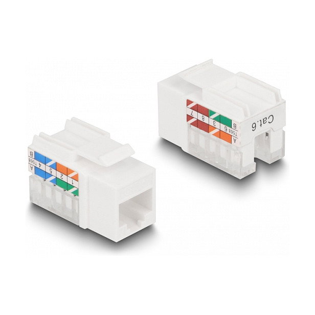 DeLOCK Set Keystone LSA con soporte de clip RJ45/RJ11 Cat.6 negro/blanco, 3 piezas DeLOCK Set Keystone LSA con soporte de clip RJ45/RJ11 Cat.6 negro/blanco, 3 piezas