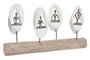 DKD Home Decor Figura Yoga Blanco y Marrón en Mango y Aluminio