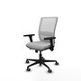 PIQUERAS Y CRESPO Silla de oficina Haches con mecanismo Sincro/Traslack, Gris claro y Blanco