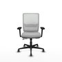 PIQUERAS Y CRESPO Silla de oficina Haches con mecanismo Sincro/Traslack, Gris claro y Blanco