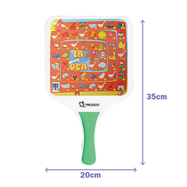 Marbueno Conjunto Palas Madera Parchis/Oca 35x20x0,6 cm para disfrutar en jardín y playa MARBUENO SUMMER 10195