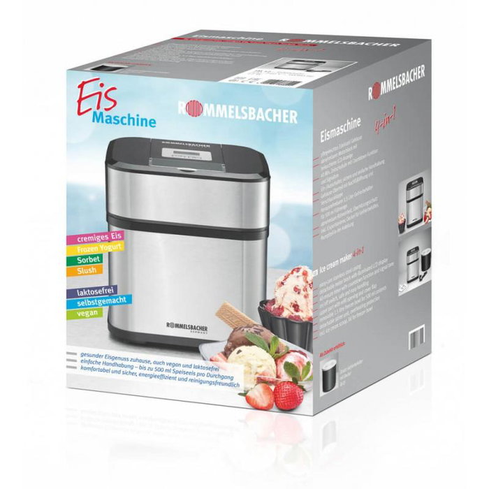 Rommelsbacher IM 12 Máquina para Hacer Helado, Color Plata y Negro (IM 12)