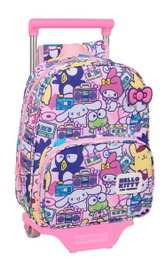 Safta Mochila Mod. 185 con Carro 705 Hello Kitty & Friends con medidas de 26x34x11cm