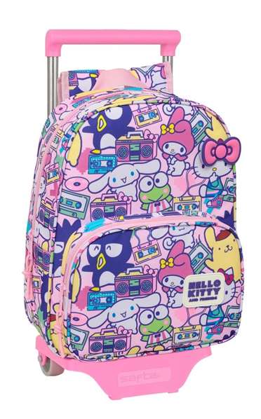 Safta Mochila Mod. 185 con Carro 705 Hello Kitty & Friends con medidas de 26x34x11cm Safta Mochila Mod. 185 con Carro 705 Hello Kitty & Friends con medidas de 26x34x11cm