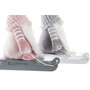 DKD Home Decor Figura Navidad Fantasia Rosa Gris Poliester 25 x 35 x 15 cm (2 Unidades)