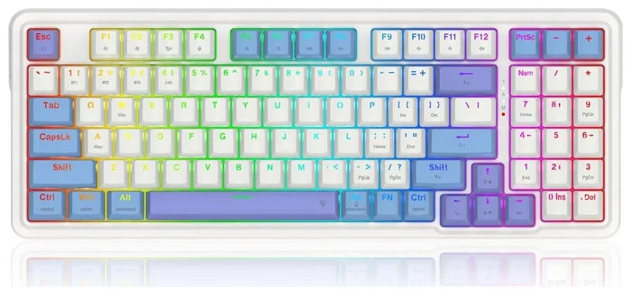 Redragon Gloria K664WBP-RGB-PRO Teclado Mecánico Inalámbrico Blanco RGB 94 Teclas QWERTY Español Redragon Gloria K664WBP-RGB-PRO Teclado Mecánico Inalámbrico Blanco RGB 94 Teclas QWERTY Español