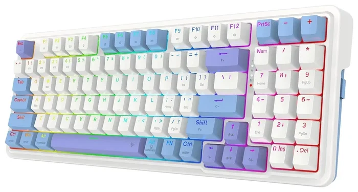 Redragon Gloria K664WBP-RGB-PRO Teclado Mecánico Inalámbrico Blanco RGB 94 Teclas QWERTY Español Redragon Gloria K664WBP-RGB-PRO Teclado Mecánico Inalámbrico Blanco RGB 94 Teclas QWERTY Español