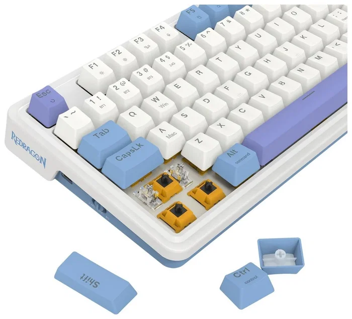 Redragon Gloria K664WBP-RGB-PRO Teclado Mecánico Inalámbrico Blanco RGB 94 Teclas QWERTY Español Redragon Gloria K664WBP-RGB-PRO Teclado Mecánico Inalámbrico Blanco RGB 94 Teclas QWERTY Español