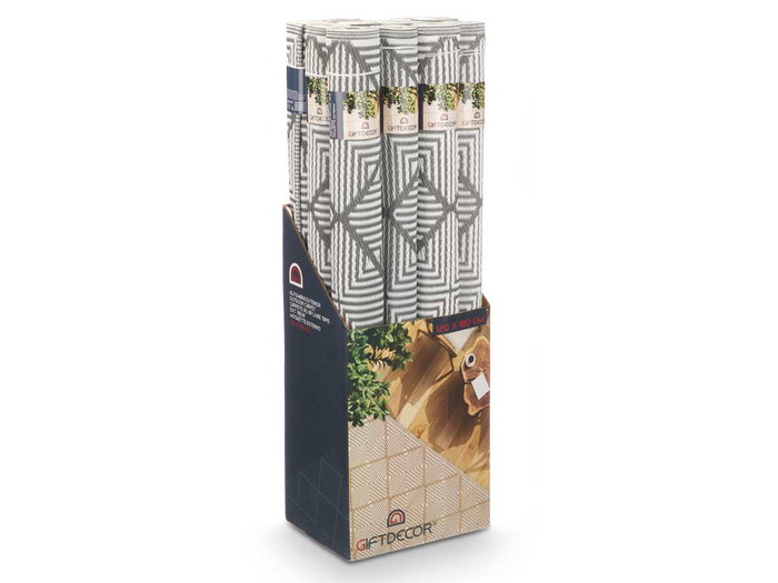 Giftdecor Alfombra Rombos Blanco Gris 120 x 180 cm (Set de 12)