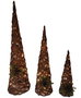 DKD Home Decor Cono Navidad Tradicional Natural Verde LED 20 x 80 x 20 cm Set de 3 (2 Unidades)