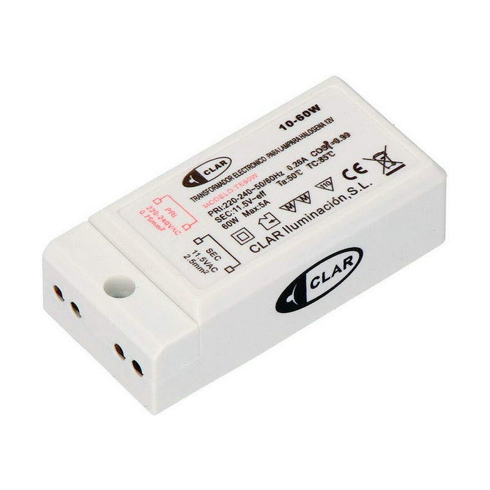 Clar Iluminación Transformador electrónico para lámpara halógena 12V 10/60W