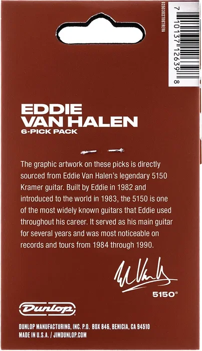 DUNLOP Pack 6 Púas Signature EVH 5150 - 60 mm