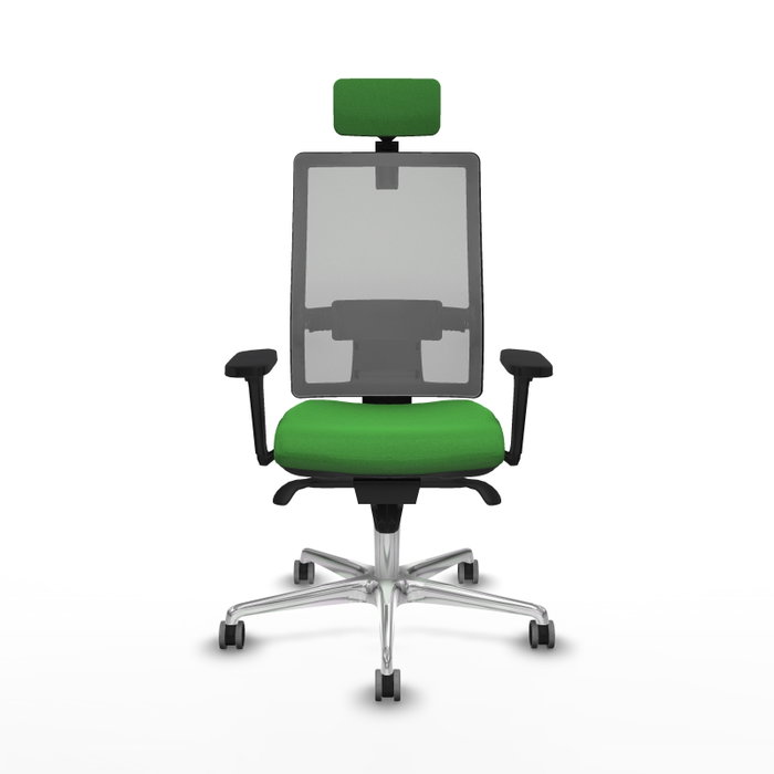 PIQUERAS Y CRESPO Silla de oficina Horna con mecanismo Sincro, Tela Verde y Malla Gris