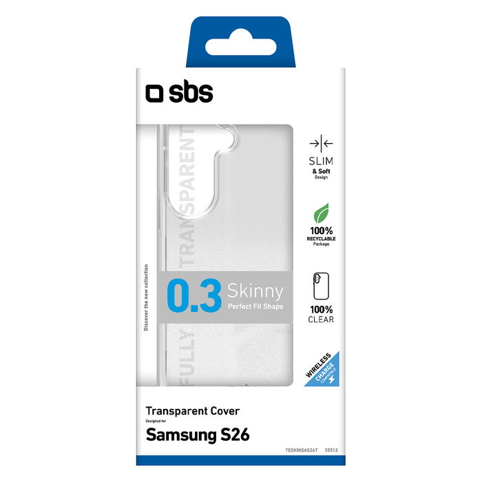 SBS Funda Transparente Skinny TPU Resistente a Golpes para Samsung Galaxy S26 - Compatible con S26