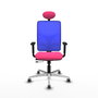 PIQUERAS Y CRESPO Silla de oficina Motilla con mecanismo Sincro/Traslack Rosa y Azul